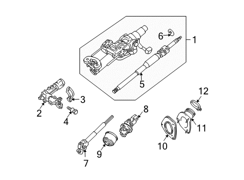 2008 Lexus RX350 Steering Column & Wheel, Steering Gear & Linkage Joint Assy, Steering Shaft Universal Diagram for 45230-0E010