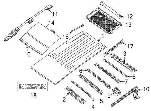 2007 Nissan Xterra Roof & Components, Exterior Trim Decal Side Rail Diagram for 73160-EA00A