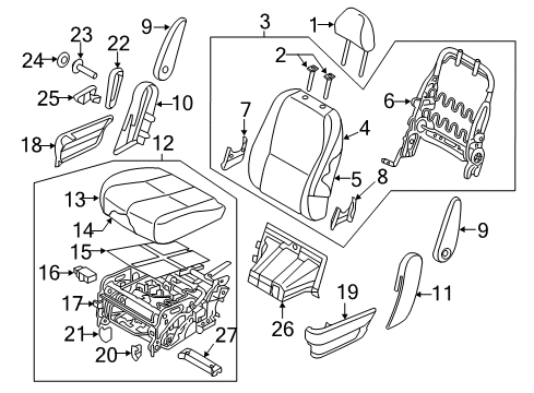 2015 Kia Sedona Second Row Seats Back Assembly-2ND Seat Diagram for 89300A9010DL1