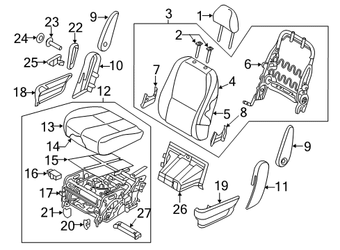 2015 Kia Sedona Second Row Seats Screw Diagram for 1221105123