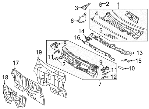 2013 Toyota RAV4 Cowl Insulator Diagram for 55210-42190