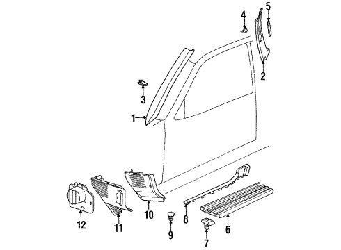 1998 BMW 318ti Interior Trim - Pillars, Rocker & Floor Trim Panel Left Diagram for 51478146953