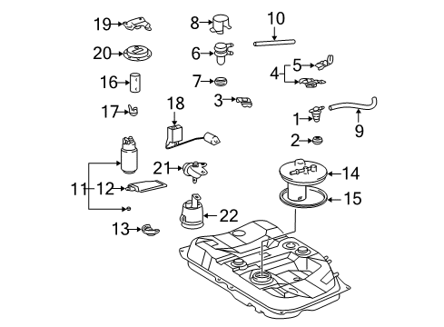 2000 Toyota Avalon Fuel Injection Fuel Gauge Sending Unit Diagram for 83320-41020