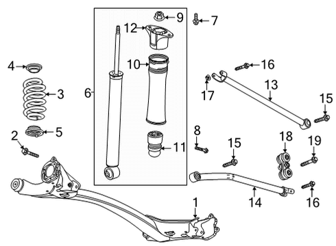 2022 Chevrolet Trailblazer Rear Suspension Upper Insulator Diagram for 42706974