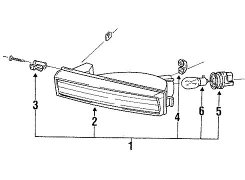 1991 Honda Accord Signal Lamps Light Assy., R. FR. Turn Signal Diagram for 33300-SM4-A03