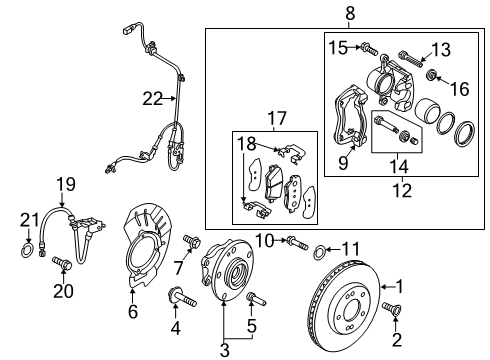 2019 Kia Soul Front Brakes Cover-Front Brake Disc Diagram for 51756B2300