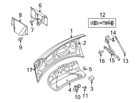 2008 Chrysler 300 Trunk Hinge-Deck Lid Diagram for 5065197AF