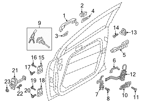 2021 Kia Sportage Rear Door Front Door Outs Grip Diagram for 82651D9010