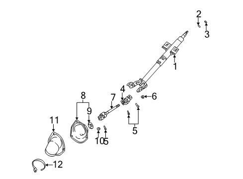 2004 Kia Rio Steering Column & Wheel, Steering Gear & Linkage Shaft Assembly-Steering Diagram for 0K32B32100D