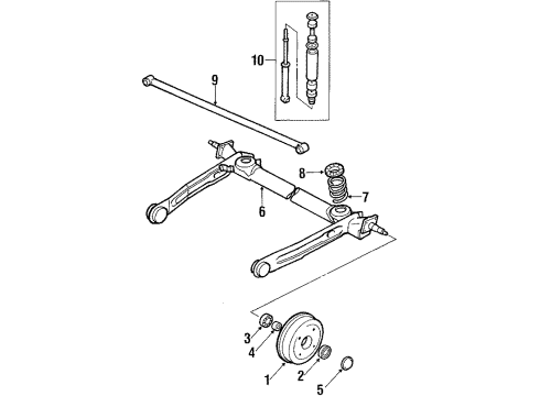 1987 Chevrolet Sprint Rear Suspension Rod Asm, Rear Axle Tie Diagram for 96056650