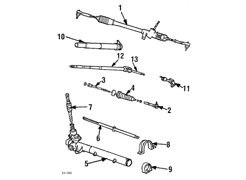 1984 Plymouth Reliant Steering Column & Wheel, Steering Gear & Linkage Belt-Power Steering Diagram for B0013431AB