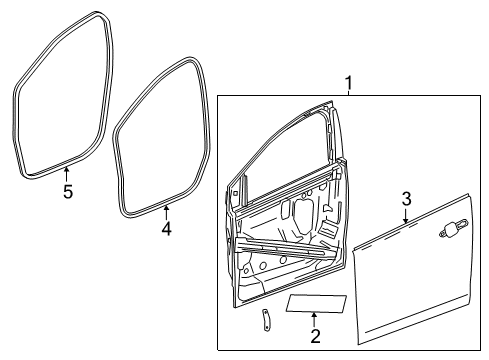 2016 Chevrolet Volt Front Door Door Weatherstrip Diagram for 84270782