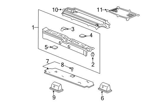 2005 Honda Pilot Interior Trim - Rear Body Lining Assy., RR. Panel *G59L* (MEDIUM FERN) Diagram for 84640-S9V-A01ZD