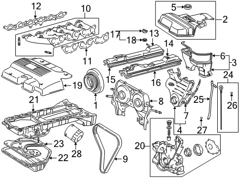 2002 Lexus IS300 Filters Plenum Gasket Diagram for 17176-46020