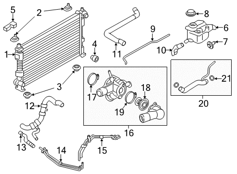 2016 Ford Police Interceptor Sedan Radiator & Components Outlet Hose Diagram for DG1Z-8N029-B