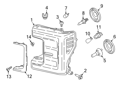 2020 Ford F-350 Super Duty Bulbs Back Up Lamp Bulb Diagram for JL3Z-13466-C