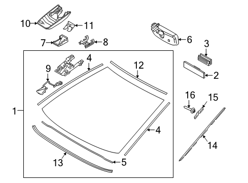 2018 Toyota Camry Lane Departure Warning Windshield Diagram for 56101-06B90