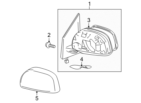 2012 Toyota RAV4 Outside Mirrors Mirror Assembly Diagram for 87909-0R010