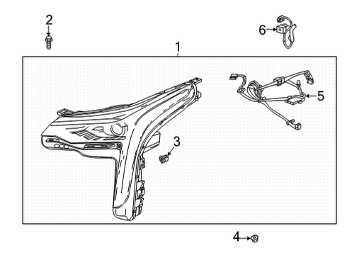 2020 Cadillac CT4 Headlamp Components Wire Harness Diagram for 84840445