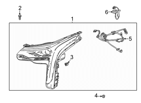 2020 Cadillac CT4 Headlamp Components Composite Headlamp Diagram for 84811003