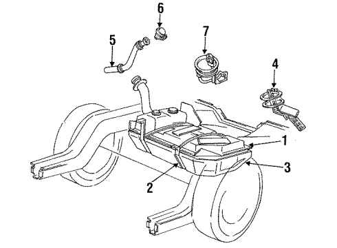 1992 Ford Mustang Fuel System Components Fuel Pump Diagram for F1ZZ-9A407-CA