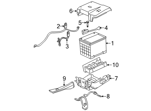 2004 Chevrolet Malibu Battery Support-Battery Tray Diagram for 22731258