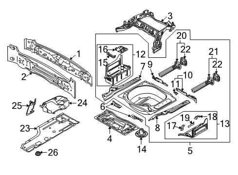 2009 BMW 535i xDrive Rear Body & Floor Right Rear Side Member Diagram for 41117129464