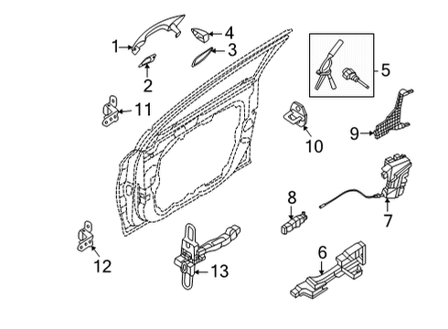 2022 Kia Carnival Lock & Hardware Latch Assy-Front Doo Diagram for 81310R0000