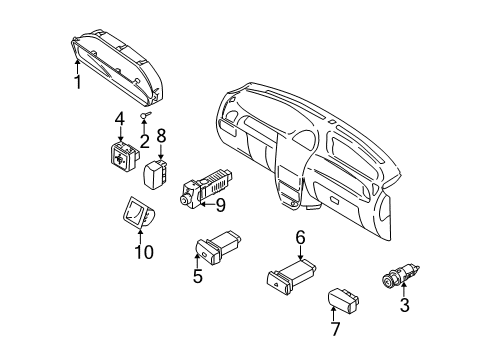 2002 Kia Rio Instruments & Gauges Meter Compartment Diagram for 0K32B55430