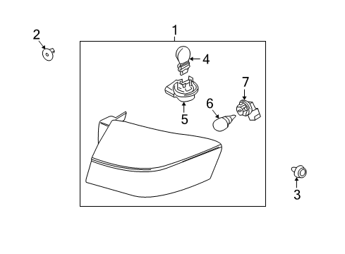 2010 Ford Focus Bulbs Tail Lamp Assembly Diagram for 9S4Z-13405-C