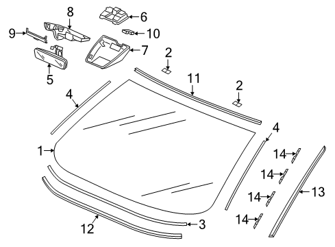 2018 Honda Accord Lane Departure Warning Mirror Assembly, Rearview Diagram for 76400-TVA-A01