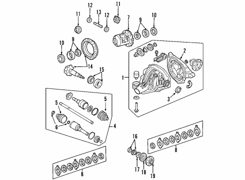 2015 Ford Expedition Rear Axle, Axle Shafts & Joints, Differential, Drive Axles, Propeller Shaft Ring & Pinion Diagram for FL3Z-4209-H