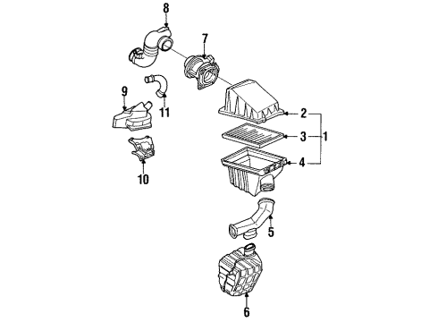 1994 Nissan Sentra Filters Hose-Air Duct Diagram for 16578-78J01