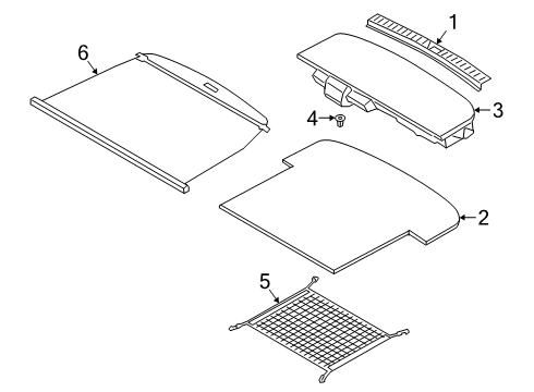 2020 Hyundai Palisade Interior Trim - Rear Body Net Assembly-Luggage Side Diagram for 85790-S1000