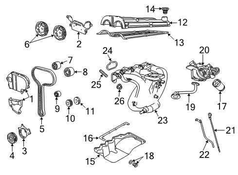 2004 Ford Focus Intake Manifold Sprocket Diagram for 2M5Z-6256-AA