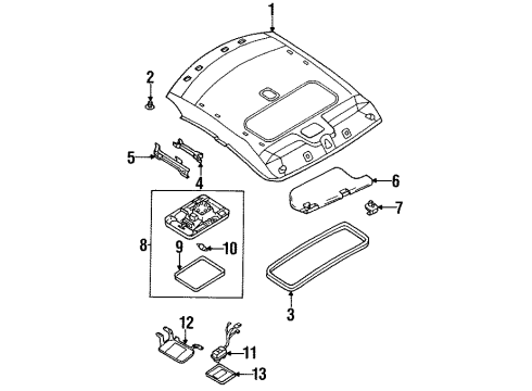 1997 Nissan Sentra Sunroof Room Lamp Assy Diagram for 26410-8B702