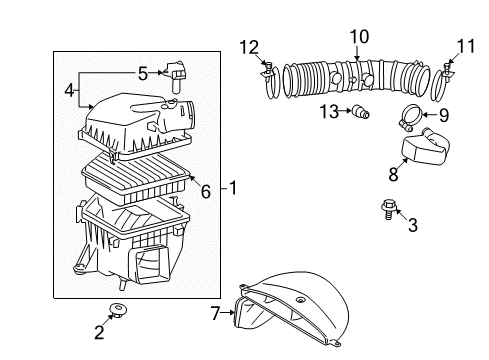 2007 Lexus IS250 Powertrain Control Cleaner Assy, Air W/Element Diagram for 17700-31642