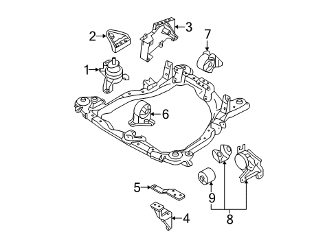 2005 Kia Sportage Engine & Trans Mounting Engine Mounting Bracket Insulator Diagram for 218322E000