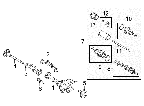 2014 GMC Yukon Carrier & Front Axles Differential Assembly Diagram for 23145796