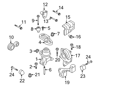 2008 Ford Fusion Engine & Trans Mounting Damper Diagram for 6E5Z-6F028-D