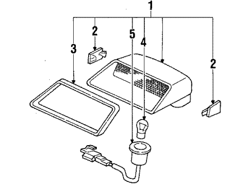1988 Honda Prelude High Mount Lamps Lamp Assy., High Mount Stop *B49L* (FAIR BLUE) Diagram for 34270-SF1-A01ZB
