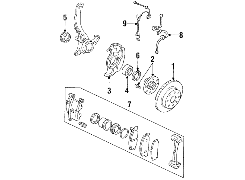 1997 Honda Civic del Sol Front Brakes Caliper Sub-Assembly, Right Front (Reman) Diagram for 06452-S04-505RM