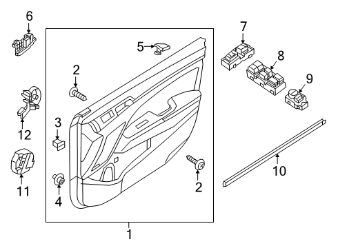 2020 Hyundai Elantra Mirrors Interior Door Handle Assembly, Right Diagram for 82620-F2000