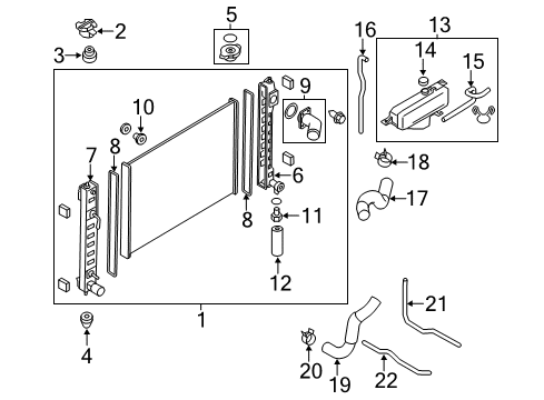 2012 Infiniti M56 Radiator & Components Hose-RESERVER Tank Diagram for 21741-1MC0A