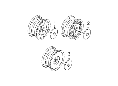 2003 Buick Park Avenue Wheel Covers & Trim Park Avenue , Center Cap Diagram for 9594174