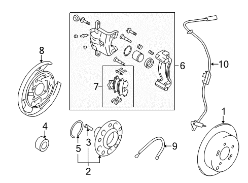 2009 Hyundai Tucson Rear Brakes Seal Kit-Rear Disc Brake Diagram for 58202-17A10
