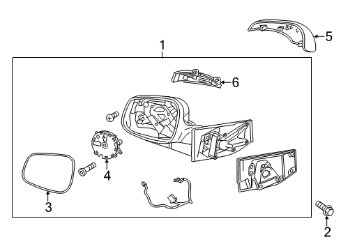 2016 Chevrolet Spark EV Outside Mirrors Mirror Assembly Diagram for 95260958