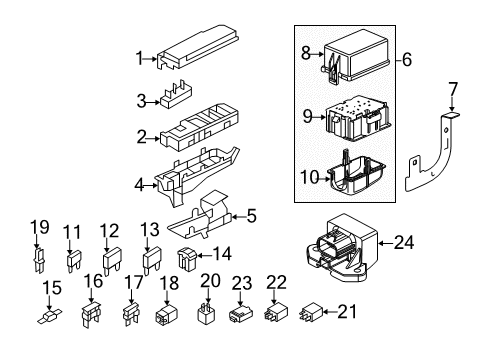 Diagram for 2010 Ford Escape Fuse & Relay 