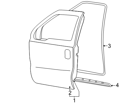 2007 Ford F-250 Super Duty Front Door Upper Seal Diagram for 8C3Z-2520557-B