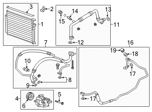 2012 Chevrolet Captiva Sport A/C Condenser, Compressor & Lines Hose & Tube Assembly Diagram for 23366242